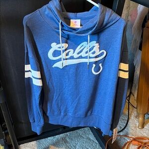 NFL NWT Blue Colts Hoodie with White Stripes